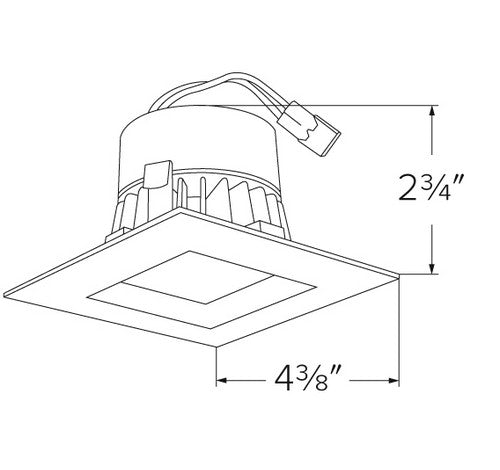 ELCO Lighting EL33230W 9W 3" Square LED Insert Reflector Recessed Lighting Trim 3000K - White Finish - Sonic Electric