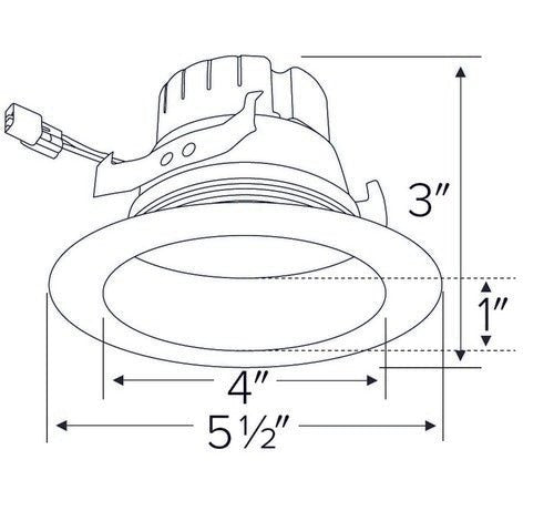 ELCO Lighting EL41740W 12W 4" Round High Lumen LED Reflector Insert 4000K, 1000lm - White Finish - Sonic Electric