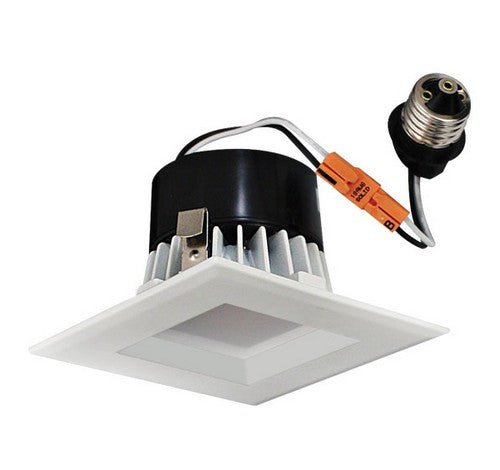 ELCO Lighting EL44230W 4" Square LED Insert Square Reflector Recessed Lighting Trim 3000K - White Finish - Sonic Electric