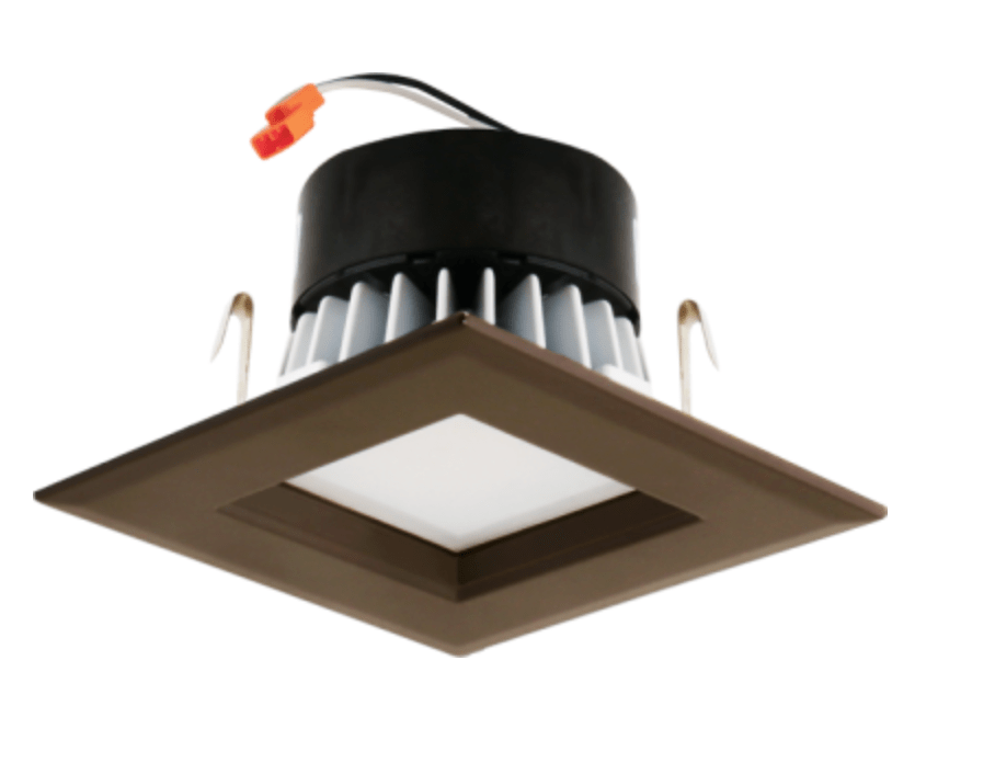 ELCO Lighting EL442CT3BZ 4" Square LED Insert Square Reflector Recessed Lighting Trim 3 - CCT - Bronze Finish - Sonic Electric