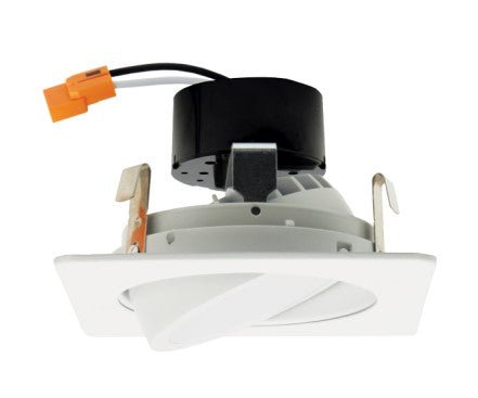ELCO Lighting EL446CT5W 4"es LED Square Adjustable Gimbal Insert, 11W, 700lm - White Finish - Sonic Electric