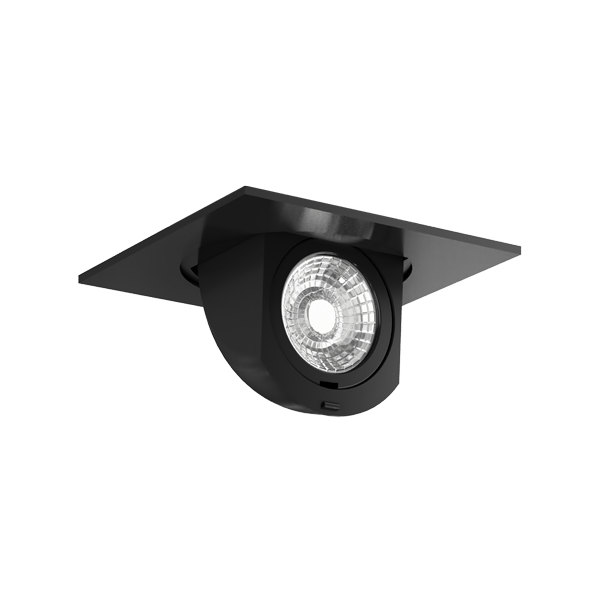 Elco Lighting EL44727B2 4" Square LED Adjustable Pull - Down Insert, 11W, 950lm, 2700K, Triac/ELV Dimmable, 36° Beam - Black Finish - Sonic Electric
