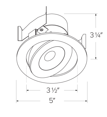 Elco Lighting EL456CT5B 4" LED Floating Adjustable Eyeball Insert with 5 - CCT Switch, 9W, 2700K - 5000K, 700lm, 120V, Dimming Triac/ELV - Black Finish - Sonic Electric