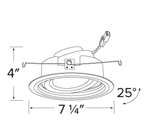 ELCO Lighting EL47627W 18W 6 Inch Round LED Adjustable Phenolic Baffle with PAR38 Gimbal Insert 2700K 1200lm - White Finish - Sonic Electric