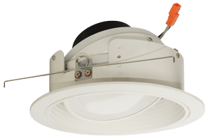 ELCO Lighting EL47627W 18W 6 Inch Round LED Adjustable Phenolic Baffle with PAR38 Gimbal Insert 2700K 1200lm - White Finish - Sonic Electric