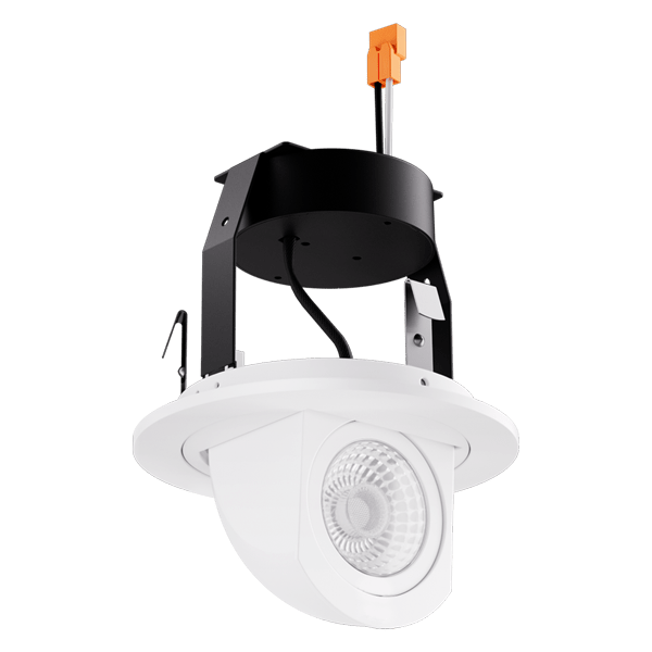 Elco Lighting EL497CT5B2 4" Round LED Adjustable Pull - Down Insert w/5 - CCT Switch, 12W, 950lm, 36° Beam, CRI 93+, 120V, Damp Rated - Black Finish - Sonic Electric