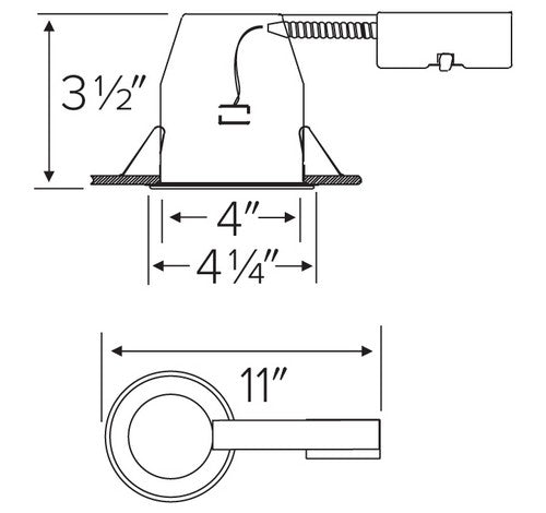 ELCO Lighting EL49LDRICAS 12W 4" GU10 LED Remodel Shallow Housing - Black Finish - Sonic Electric