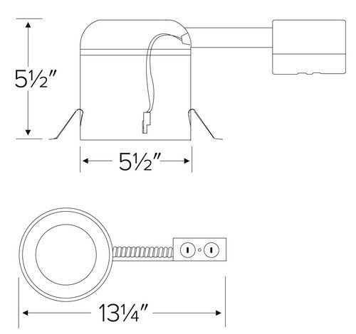 ELCO Lighting EL560RICA 17W Max 5 Inch IC Airtight Shallow Remodel Housing for LED Inserts - Sonic Electric