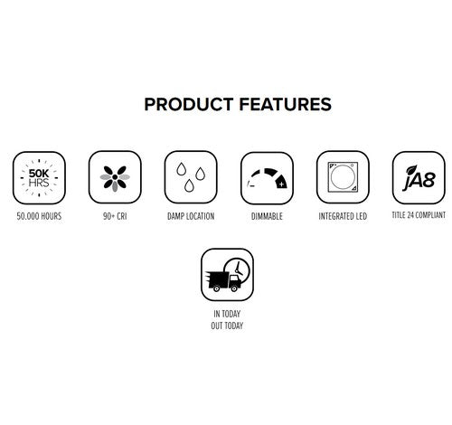 ELCO Lighting EL59727B 12.6W 5 Inch Round LED Adjustable Pull - Down Insert 2700K - Black Finish - Sonic Electric