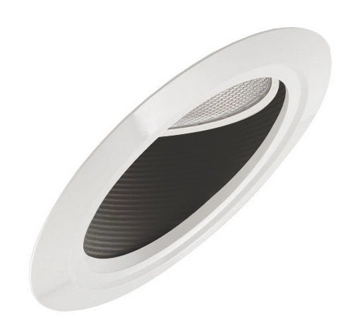 ELCO Lighting EL607B 6" Super Sloped Baffle with PAR38 Gimbal Trim Black with White Ring - Sonic Electric
