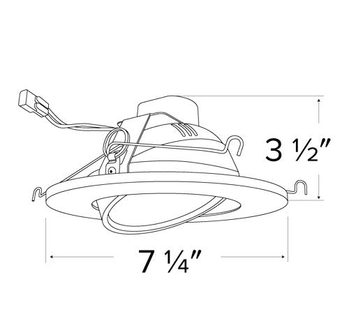 ELCO Lighting EL61330W 17W 6" Adjustable LED Gimbal Insert Recessed Lighting Trim 3000K - White Finish - Sonic Electric