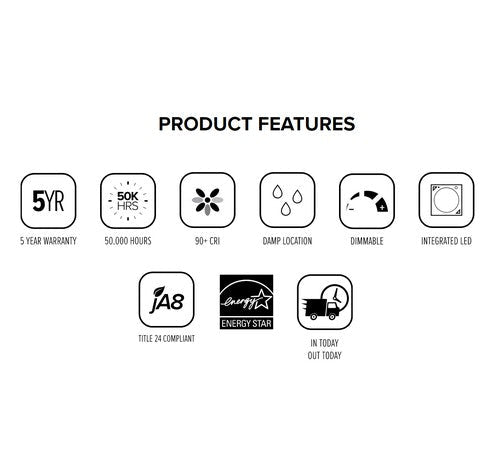 ELCO Lighting EL62730W 20W 5 Inch or 6 Inch Round LED Reflector Insert 1400lm 3000K - White Finish - Sonic Electric