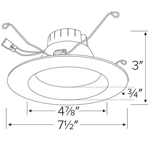 ELCO Lighting EL65527W 10W 5" or 6" Builder Round LED Reflector Insert 2700K 850lm - White Finish - Sonic Electric