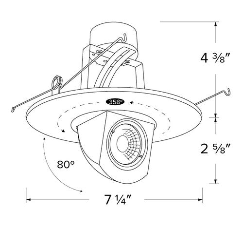 ELCO Lighting EL69730W2 11W 6" Round LED Adjustable Pull - Down Insert (2nd Generation) 3000K 950lm - White Finish - Sonic Electric