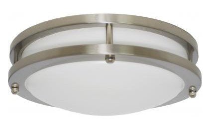 ELCO Lighting ELD11030W Darby LED Standard Lumen Decorative Flush Mount Lights 10 Inch 14W 3000K 1050lm 120V - Nickel Finish - Sonic Electric