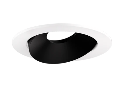 ELCO Lighting ELK3679B 3" Round Directional Gimbal Trim - Black/White Finish - Sonic Electric