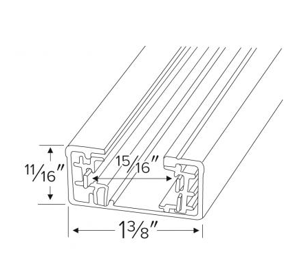 Elco Lighting EP008W 8' (92 7/32") Single Circuit Track - White Finish - Sonic Electric