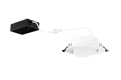 Elco Lighting ERT413CT5DXW 4" 120/277/347V LED Recessed Gimbal Downlight with 5 - CCT Switch, 650lm - White Finish - Sonic Electric