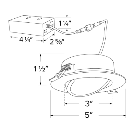 Elco Lighting ERT413CT5W 4" LED Recessed Gimbal Downlight with 5 - CCT Switch, 650lm - White Finish - Sonic Electric