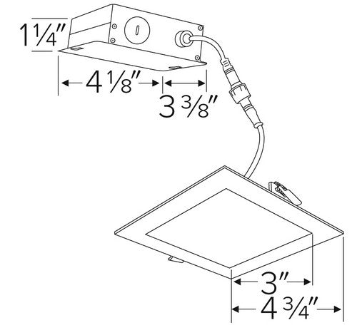 ELCO Lighting ERT44130BZ 9W 4" Ultra Slim LED Square Panel Light 3000K, 535lm - Brown Finish - Sonic Electric