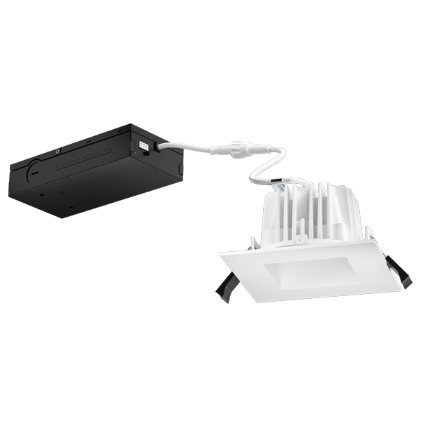 Elco Lighting ERT487CT5W 4" LED High Lumen Square Reflector Insert with 5 - CCT Switch & 3 - Lumen Switch - White Finish - Sonic Electric