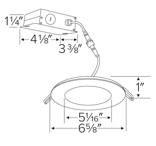 ELCO Lighting ERT61230W 15W 6" Ultra Slim LED High Lumen Round Panel Light White 3000K, 975lm - White Finish - Sonic Electric
