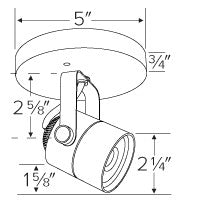 ELCO Lighting ET579L30W LED Cleat Monopoint Track Fixture 10W 3000K 730lm 120V - White Finish - Sonic Electric