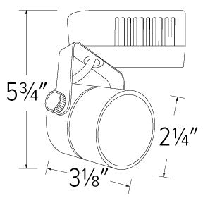 ELCO Lighting ETLD528W Low Voltage LED Cylinder Track Fixture 50W 12V Triac - White Finish - Sonic Electric