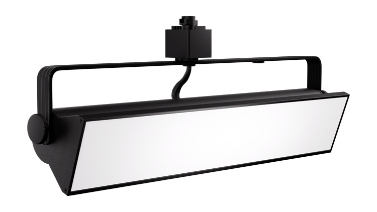 Elco Lighting ETW43CT5B LED Pipe Wall Wash Track Fixture with CCT Switch 2500lm, 40W, 120V - Black Finish - Sonic Electric