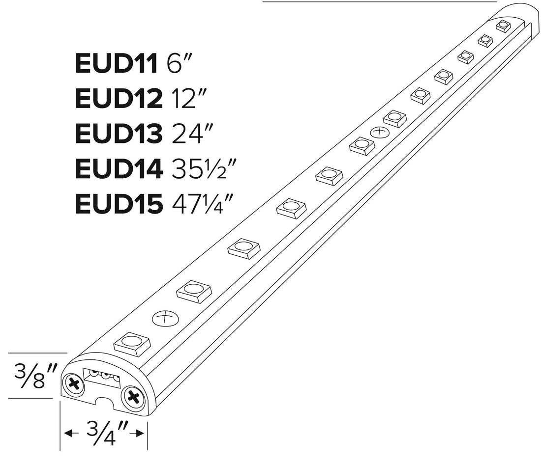 ELCO Lighting EUD14WW LED Undercabinet Lightbars 35 1/2 Inch 9.9W 3000K 24V - Aluminum Finish - Sonic Electric