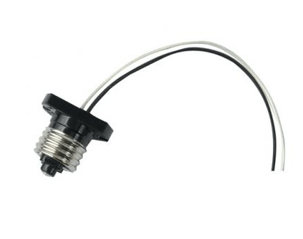 Elco Lighting P010T Phenolic Screw Base Adapter with 8" pigtail wires, Socket Adapters - Sonic Electric