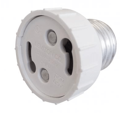 Elco Lighting PSA21 Socket Adapter Medium Screw into GU - 24 - White Finish - Sonic Electric