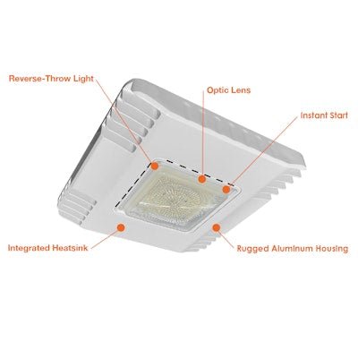Envision LED - CP2 - WH - 150W - 40/50K - 150W - 30K, 120/277V, Large Square Canopy Slim - Line - White - Sonic Electric