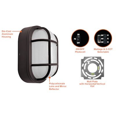 Envision LED - WPBH - 3P20 - TRI - BZ - PC, 120/277V, Bulk - Line Wall Pack - Bronze - Sonic Electric