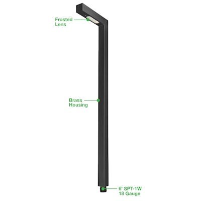 Envision PL - L - 22 - BR - MBL - 12V Path Light L - Shape Style 22" Height - Matte Black - Sonic Electric