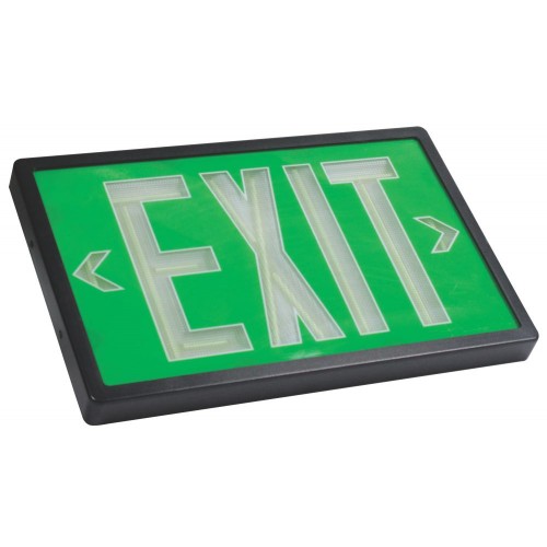 Orbit ESN-B-R-1-10 Self-Illuminating Tritium Exit Sign, Black Housing, Red Faceplate, 1 Face, 10 Years