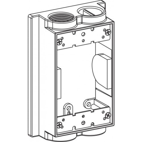 Orbit EXF50-2 1-Gang Weatherproof Flanged Extension Box 2 1/2" Hubs - Gray