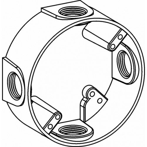 Orbit EXR50-4 4" Round Weatherproof Extension Box 4 1/2" Hubs - Gray