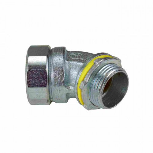 Orbit MLT45-38 Liquidtight Connector, Malleable Iron, 45-Degree, 3/8"