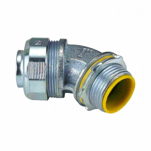 Orbit MLTI45-100 Insulated Liquidtight Connector, Malleable Iron, 45 Degree, 1"