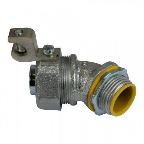 Orbit MLTI45LL-400 Insulated Liquidtight Connector, Malleable Iron 45D, Aluminum Lug, 4"
