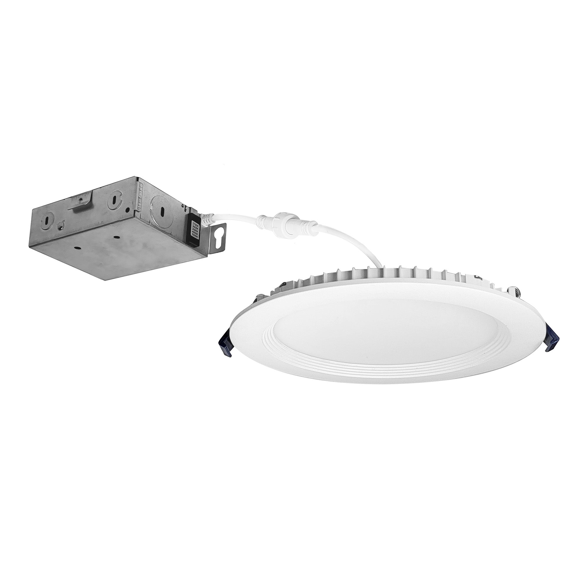 Nora Lighting NCSC - R6W2TWMPW 6" Contractor Series Can - less LED Wafer Downlight with Regressed Baffle, Selectable CCT, Matte Powder White (12 - Pack) - Sonic Electric