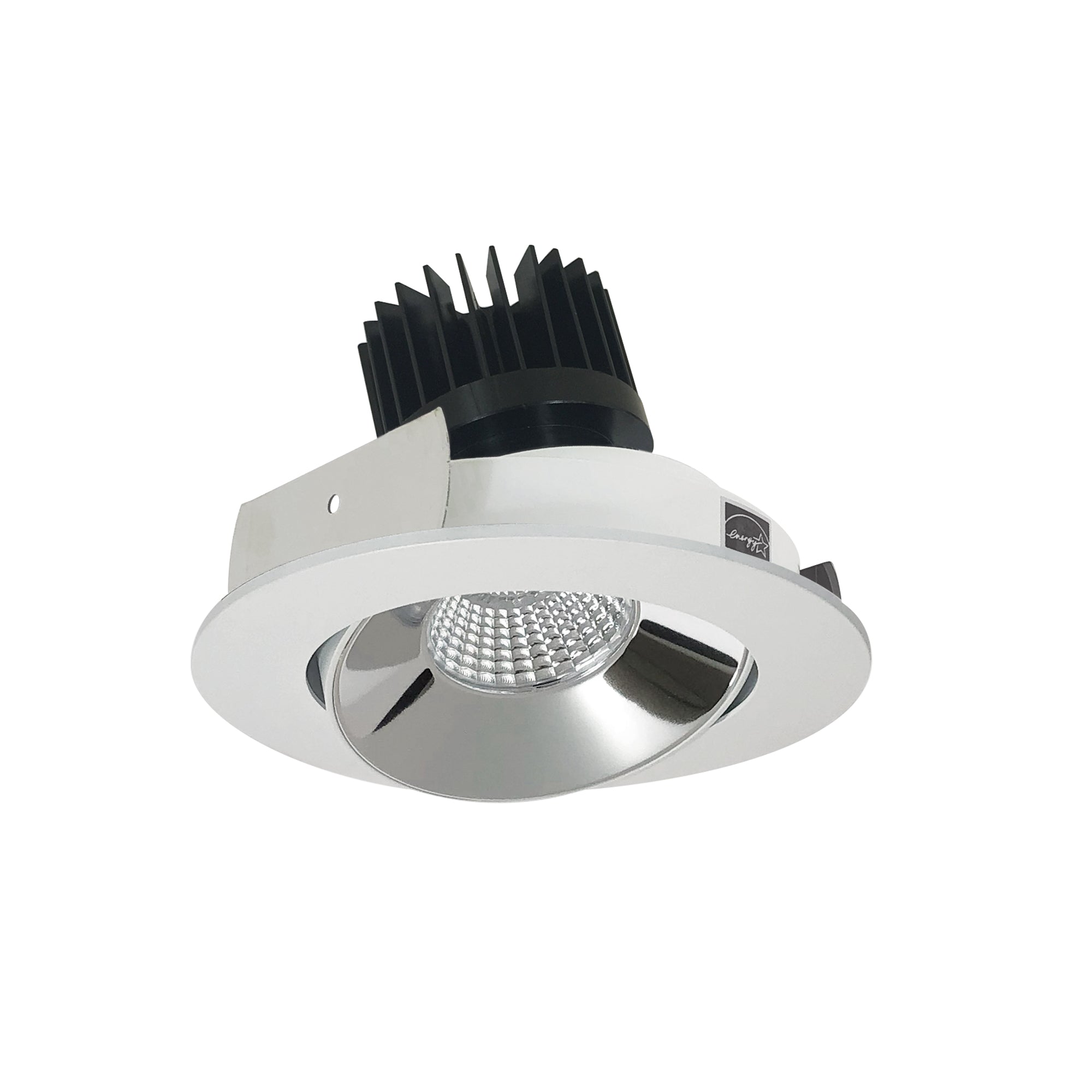 Nora Lighting NIO - 4RCCDXCMPW/HL 4" Iolite LED Round Adjustable Cone Reflector, 1500lm/2000lm/2500lm (varies by housing), Comfort Dim, Specular Clear Reflector / Matte Powder White Flange - Sonic Electric