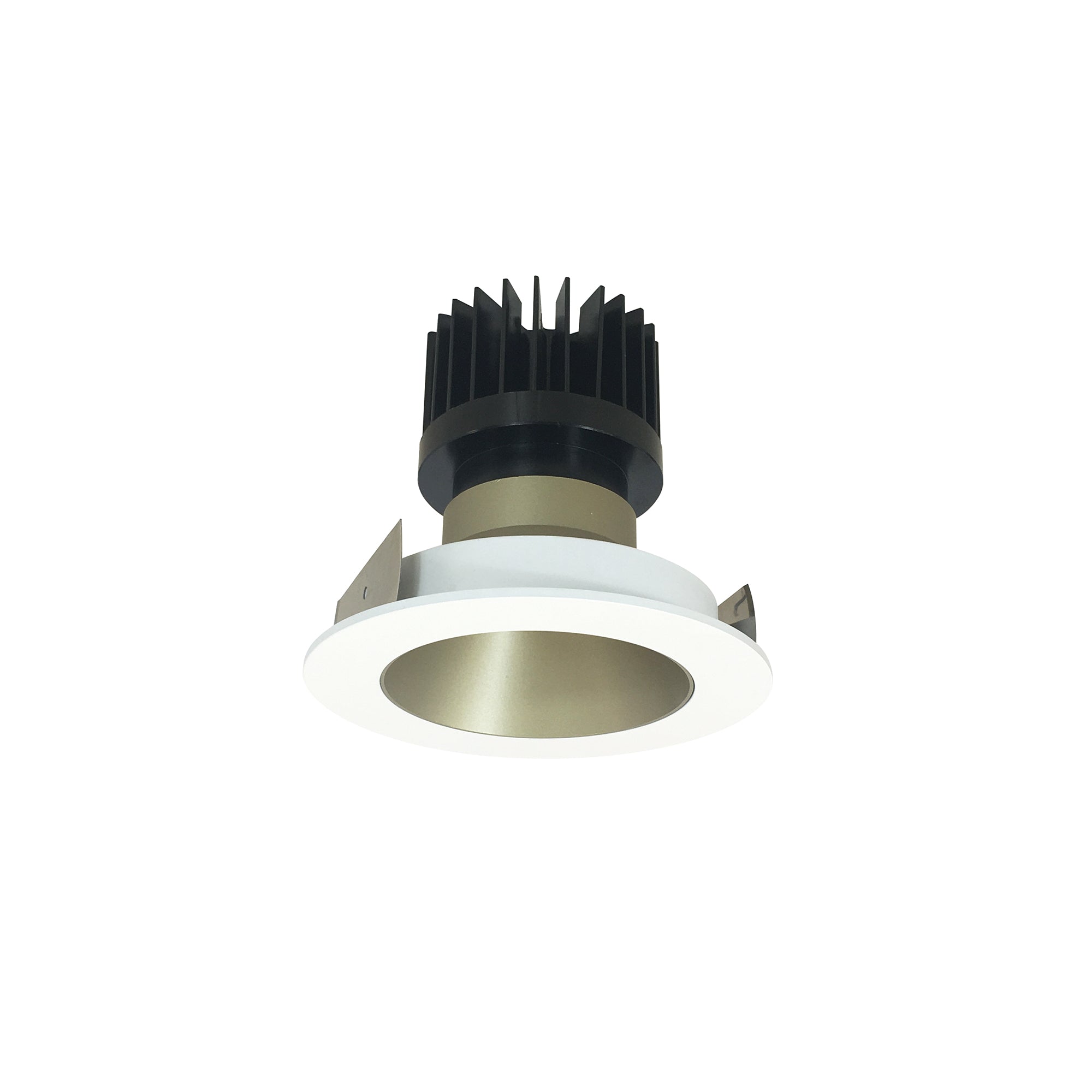 Nora Lighting NIO - 4RNDC27XCHMPW/HL 4" Iolite LED Round Reflector, 1500lm/2000lm/2500lm (varies by housing), 2700K - Champagne Haze Reflector / Matte Powder White Flange - Sonic Electric
