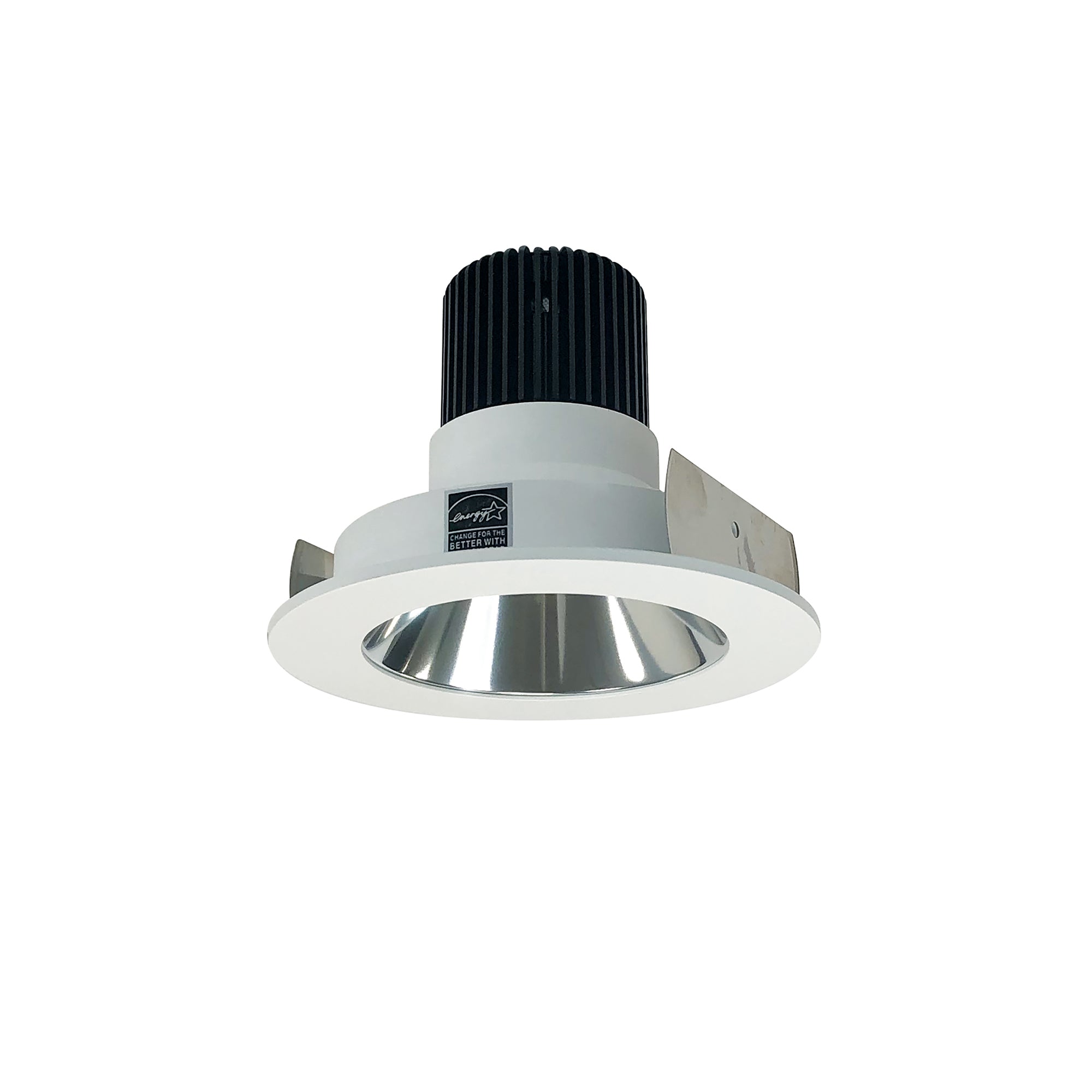 Nora Lighting NIO - 4RNDC40QCMPW 4" Iolite LED Round Reflector, 10 - Degree Optic, 800lm / 12W, 4000K - Clear / Matte Powder White - Sonic Electric