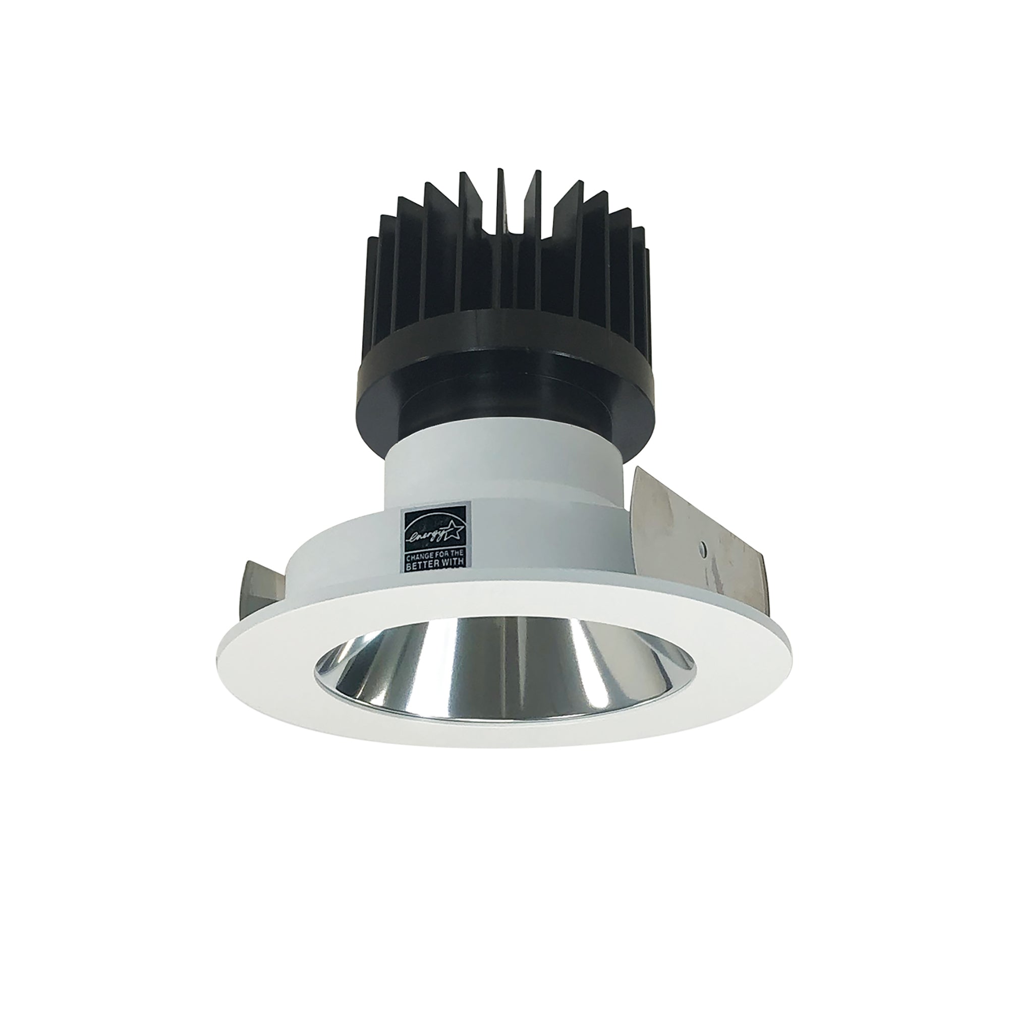 Nora Lighting NIO - 4RNDCCDXCMPW/HL 4" Iolite LED Round Reflector, 1500lm/2000lm/2500lm (varies by housing), Comfort Dim, Specular Clear Reflector / Matte Powder White Flange - Sonic Electric