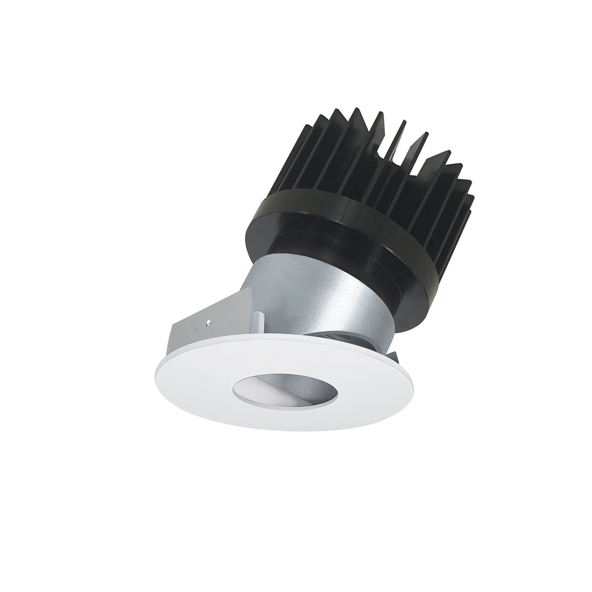 Nora Lighting NIO - 4RPHA40XHZMPW/HL 4" Iolite LED Round Adjustable Pinhole, 1500lm/2000lm/2500lm (varies by housing), 4000K - Haze Pinhole / Matte Powder White Flange - Sonic Electric