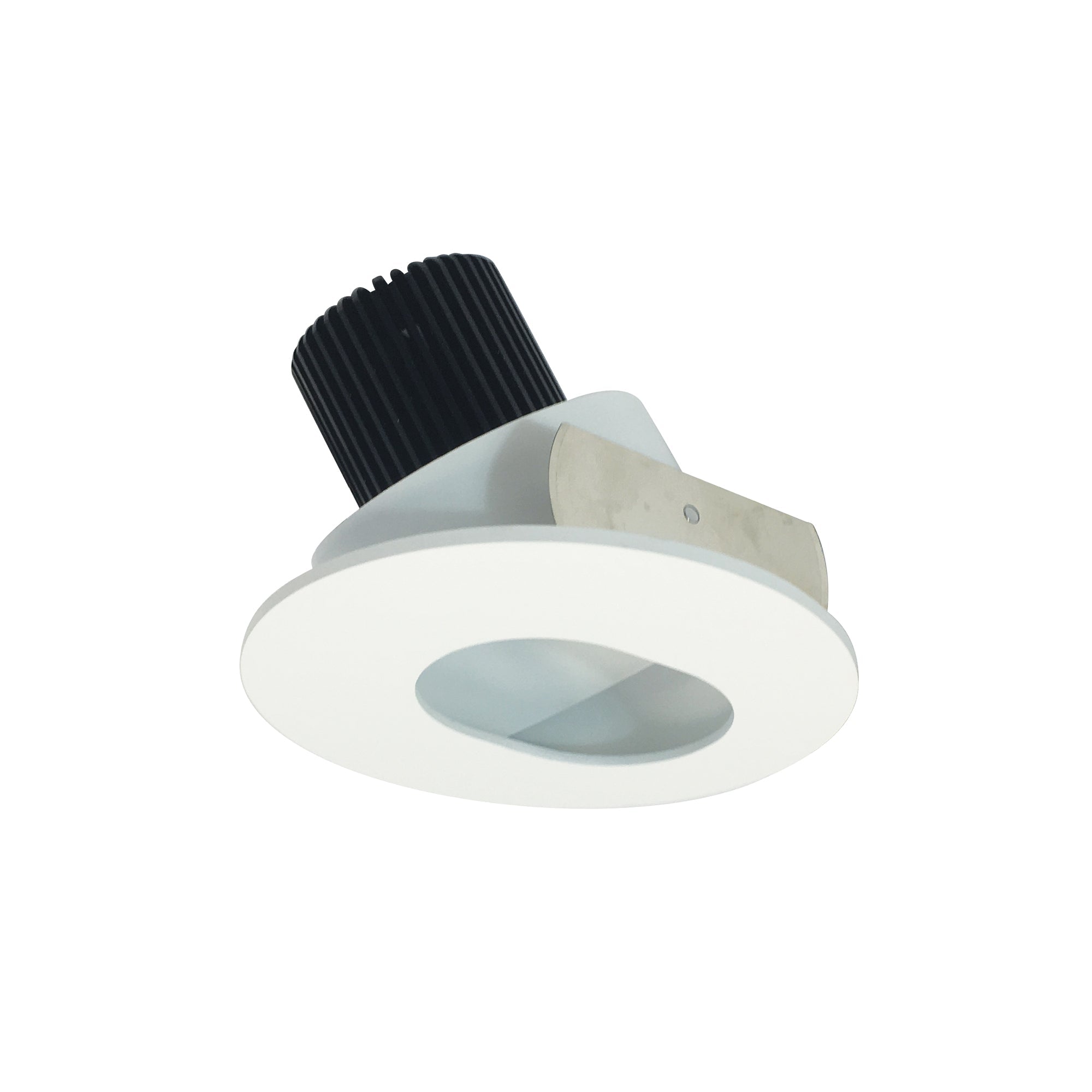 Nora Lighting NIO - 4RSL40QMPW 4" Iolite LED Round Adjustable Slot Aperture, 10 - Degree Optic, 800lm / 12W, 4000K - Matte Powder White Slot Aperture / Matte Powder White Flange - Sonic Electric