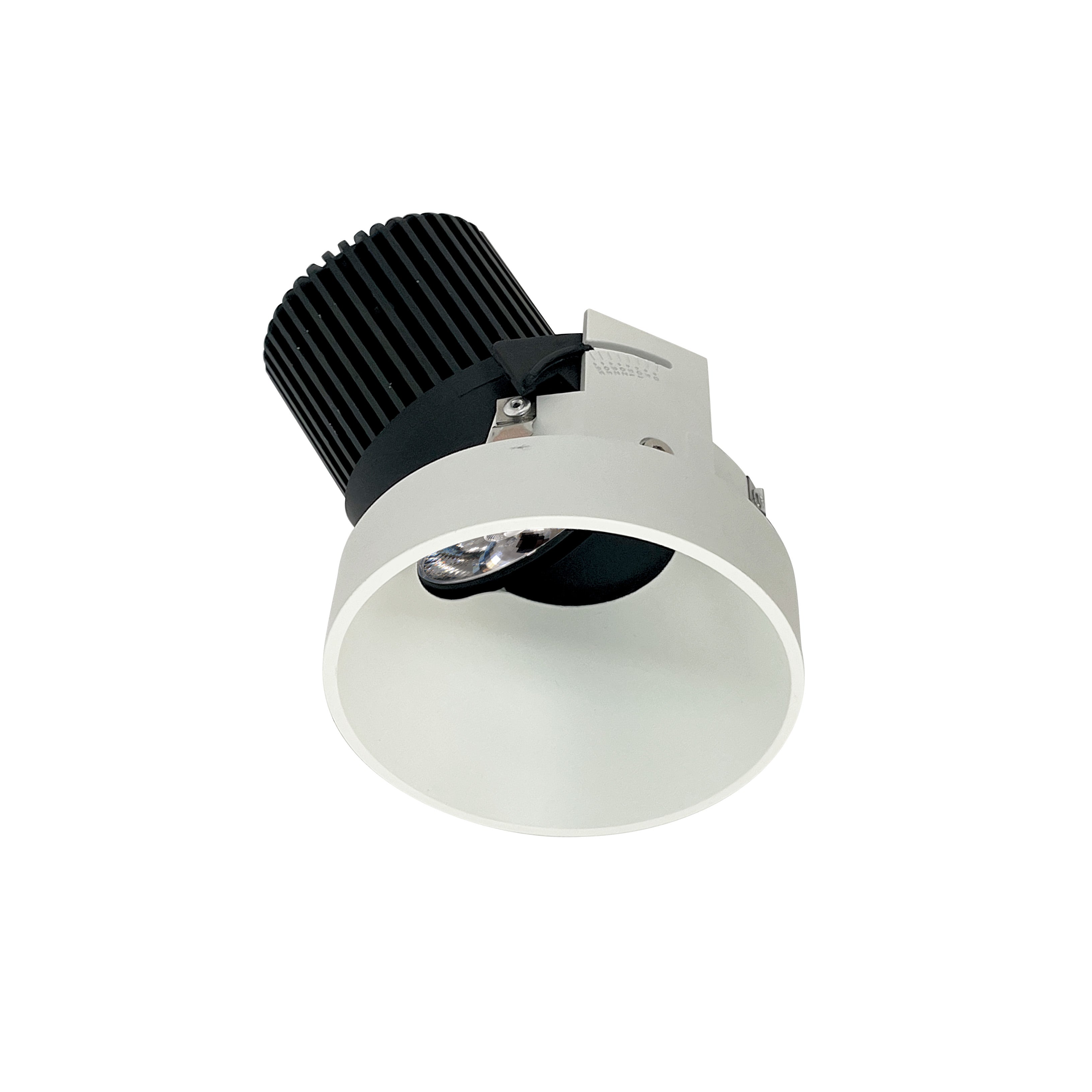 Nora Lighting NIO - 4RTSLA27QWW 4" Iolite LED Round Trimless Adjustable Slot, 10 - Degree Optic, 800lm / 12W, 2700K - White - Sonic Electric