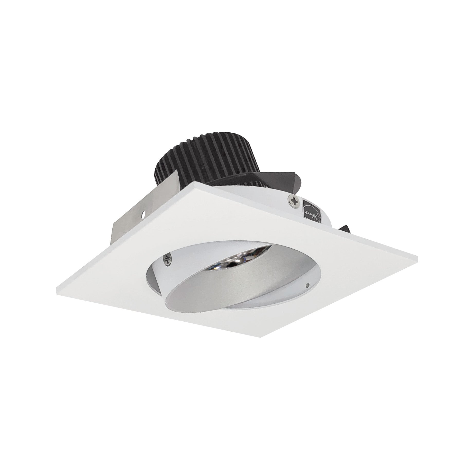 Nora Lighting NIO - 4SC30QHZMPW 4" Iolite LED Square Adjustable Cone Reflector, 10 - Degree Optic, 800lm / 12W, 3000K - Haze Reflector / Matte Powder White Flange - Sonic Electric